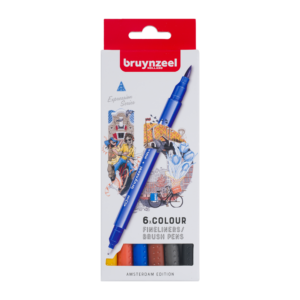 Bruynzeel Creatives 6 Fineliner Brush pen set