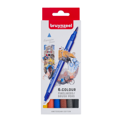 Bruynzeel Creatives 6 Fineliner Brush pen set