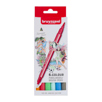 Bruynzeel Creatives 6 Fineliner Brush pen set
