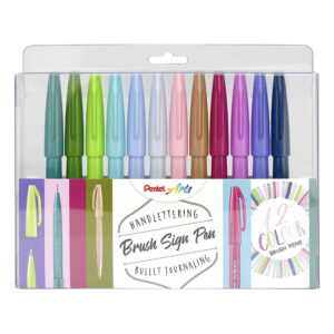 Pentel Brush Sign Pen, 12er Set Pastel