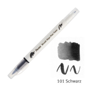 Pentel Brush Sign Pen Twin 101 Schwarz