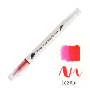 Pentel Brush Sign Pen Twin 102 Rot