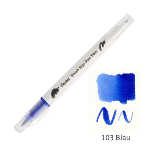 Pentel Brush Sign Pen Twin 103 Blau
