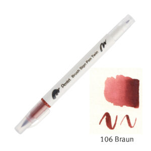 Pentel Brush Sign Pen Twin 106 Braun