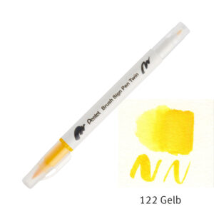 Pentel Brush Sign Pen Twin 122 Gelb
