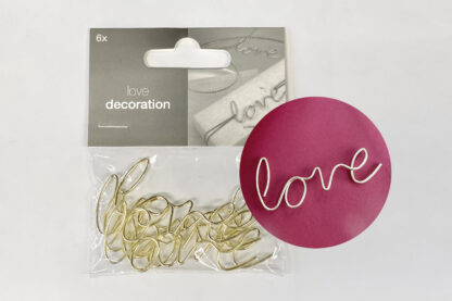 Metalldekoration love, 6x2,5cm