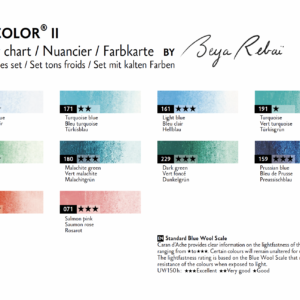 Caran d'Ache Neolcolor II 10er Sets by Beya Rebaï, kalte Farben