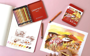 Caran d'Ache Neolcolor II 10er Sets by Beya Rebaï, warme Farben