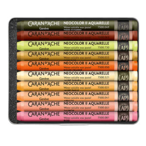 Caran d'Ache Neolcolor II 10er Sets by Beya Rebaï, warme Farben