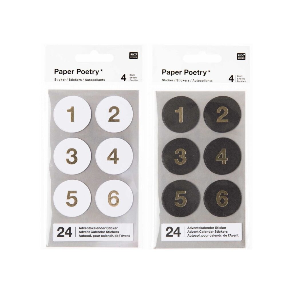 Paper Poetry Adventskalender Zahlen Sticker