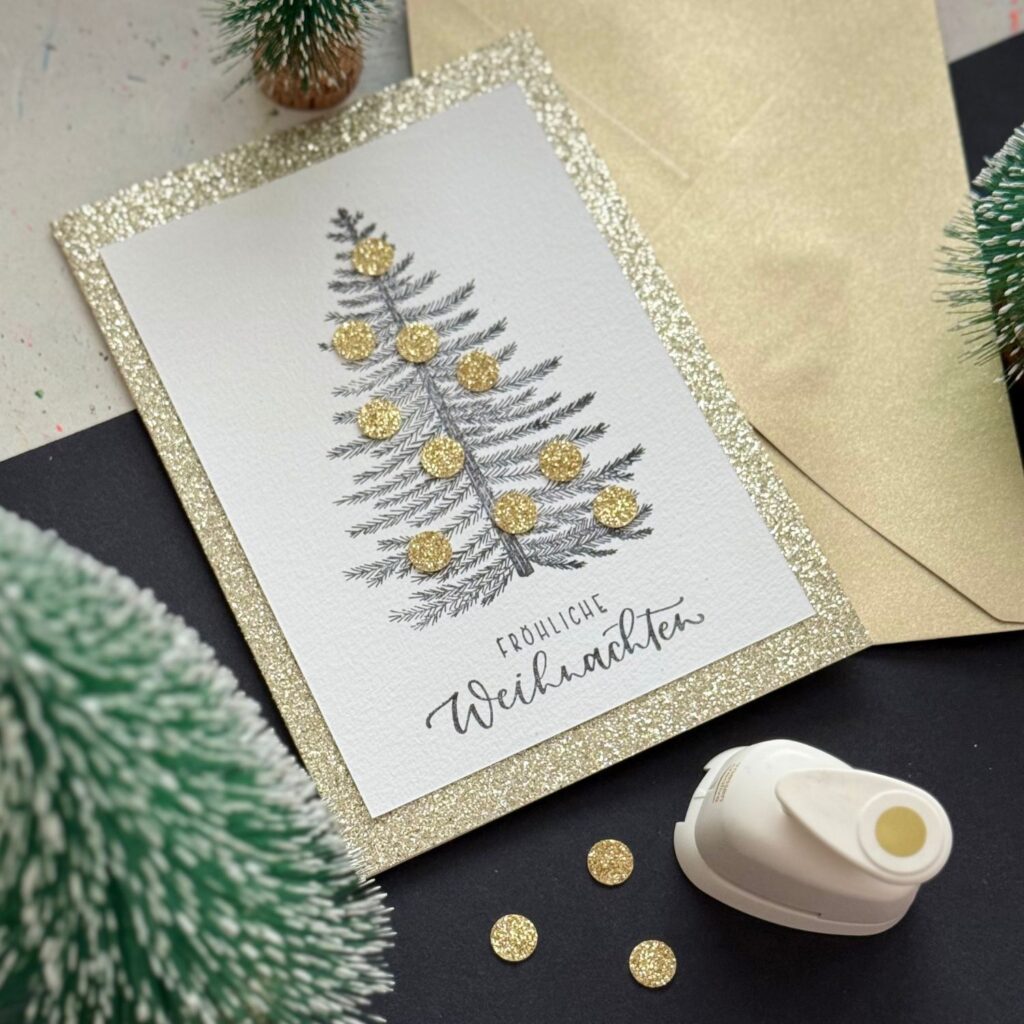 Kartenset Glitter Gold