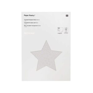 Bastelblock Transparentpapier, goldene Sterne