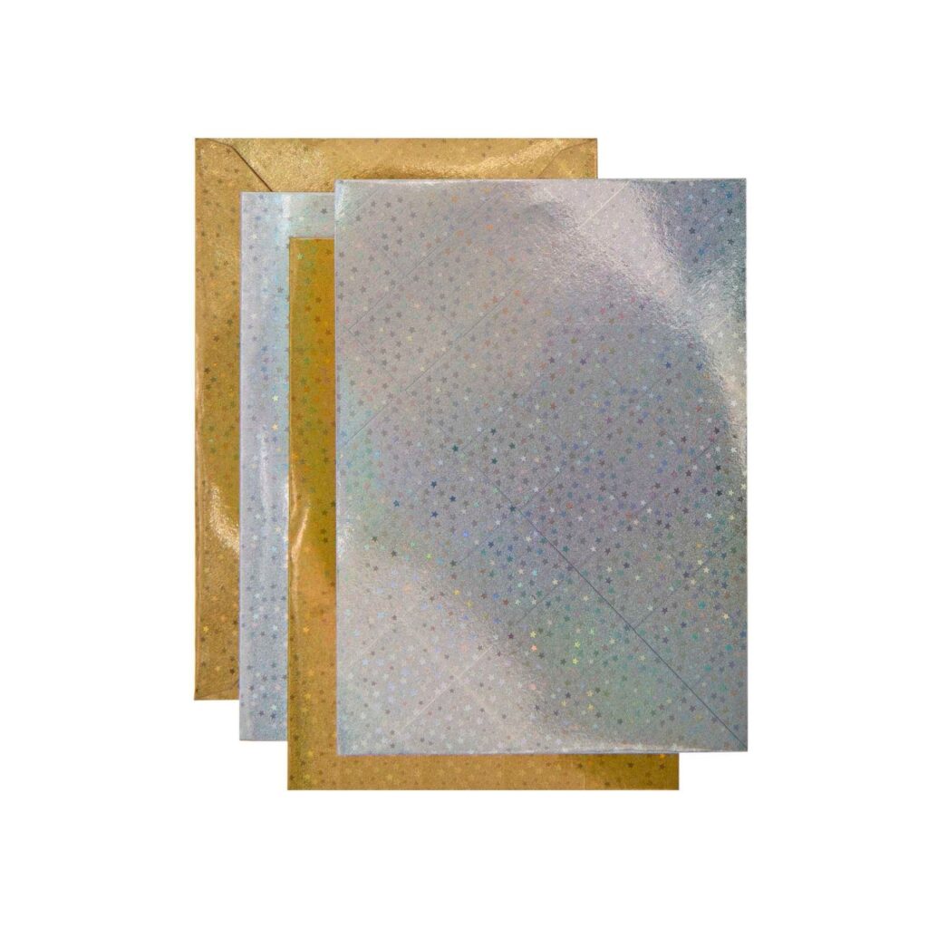 Kartenset Sterne Gold/Silber, B6