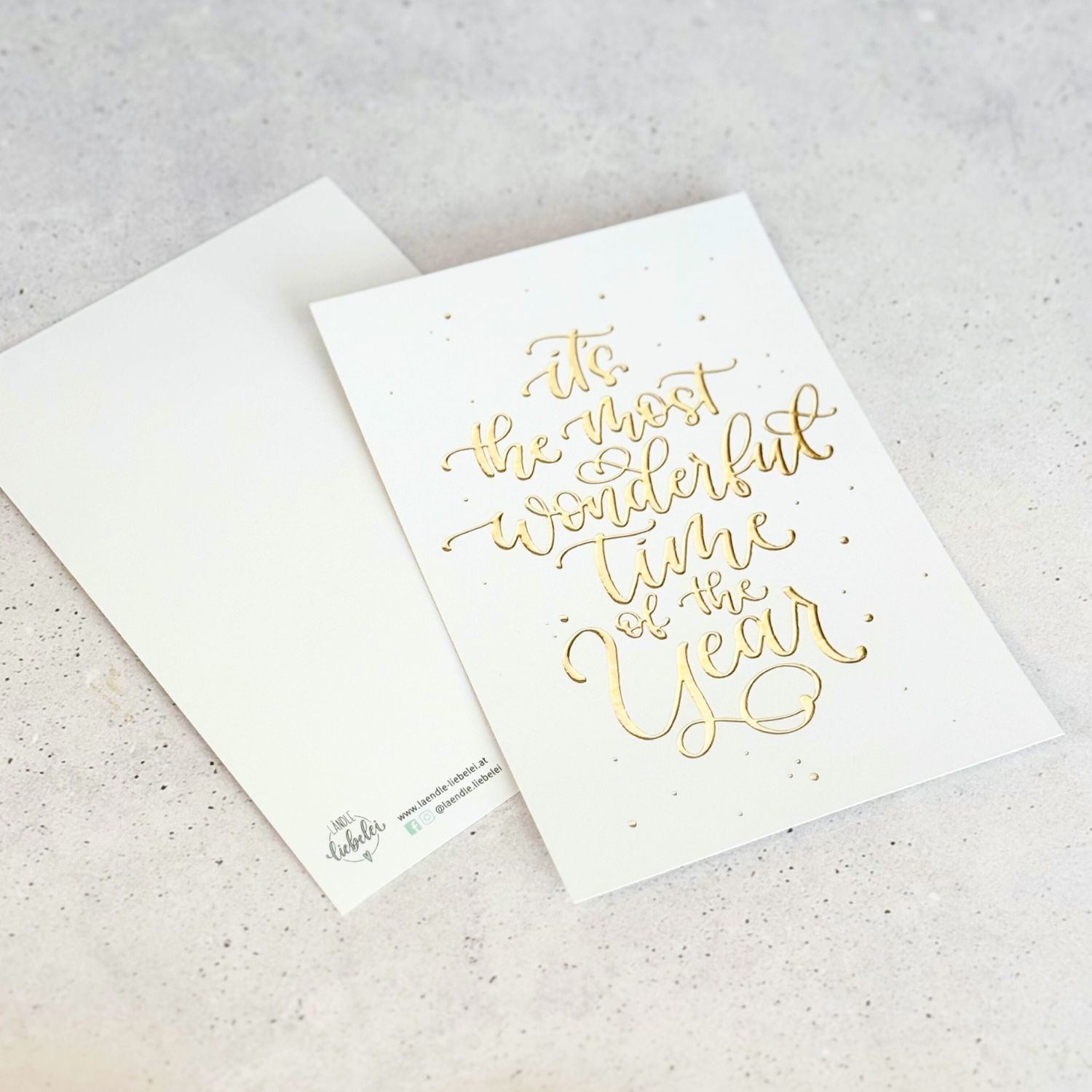 Postkarte "Wonderful time", Weiß