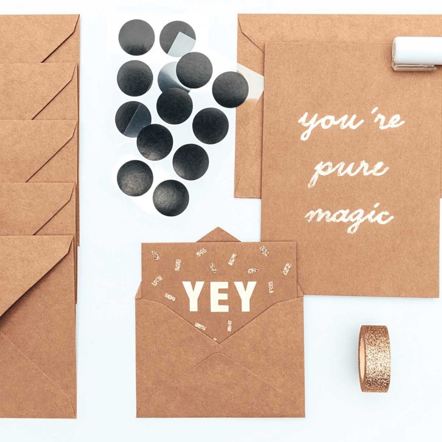 Paper Poetry Kartenset Kraftpapier, A7/C7