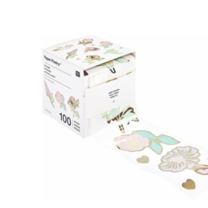 Paper Poetry Blumen Sticker auf Rolle, 100 Stück