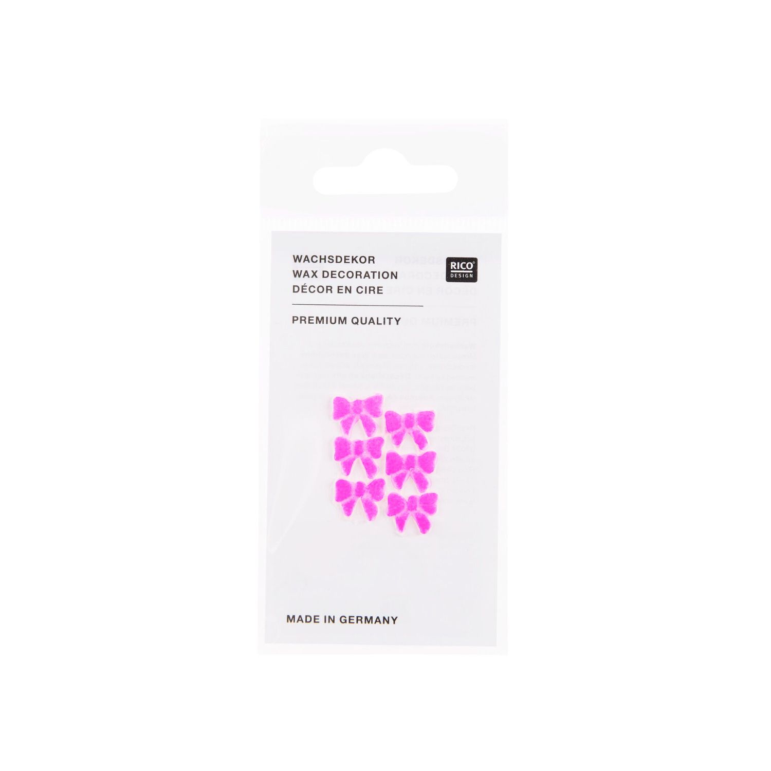 Wachsdeko Schleifen klein, Neon Pink